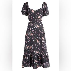 Paige Women’s Size 10 Linh Floral Cutout Puff Sleeve Cotton &‎ Linen Sundress